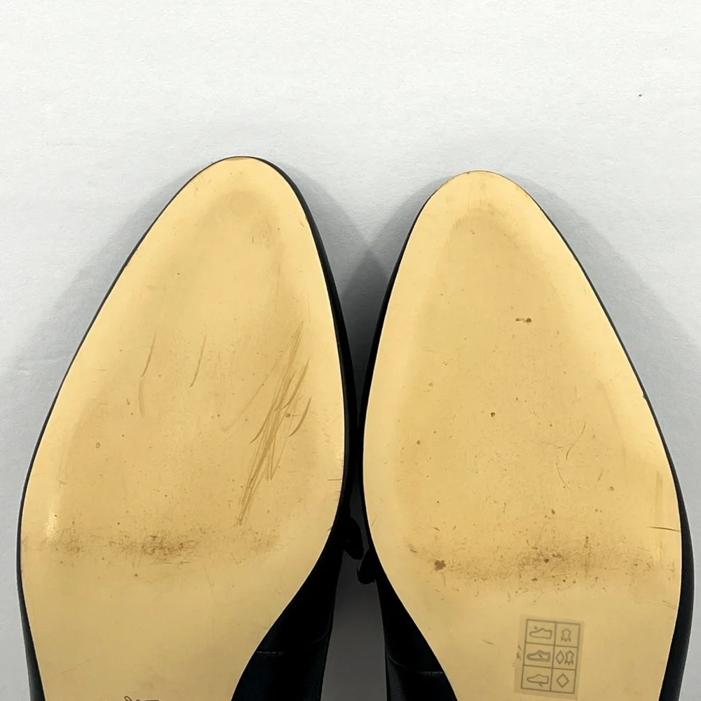COACH BLACK ALL LEATHER IRENE MULE LOAFER EITH GOLD LOGO & HARDWARE, SIZE 7-B - Picture 7 of 16
